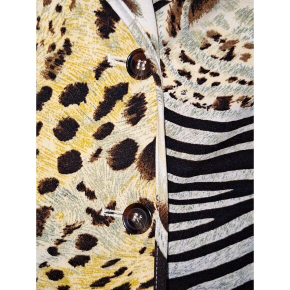 A Leslie Fay Vintage Women's Blazer Jacket Animal Print Office Siren Corpcore 8 - Picture 5 of 8